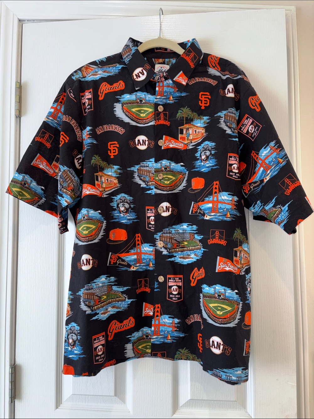 SALE-reyn spooner Black Orange & Blue San Francisco Giants Camp Shirt